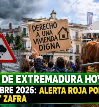 Noticias de Extremadura hoy 4 de octubre 2026: Alerta roja por lluvias, vivienda y Zafra
