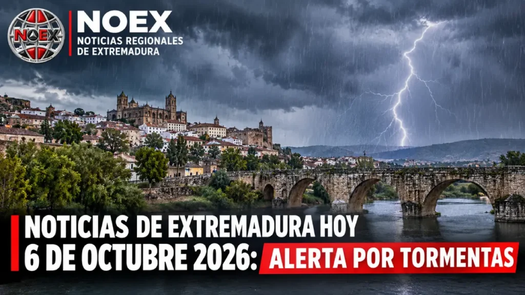 Noticias de Extremadura hoy 6 de octubre 2026: Alerta por tormentas