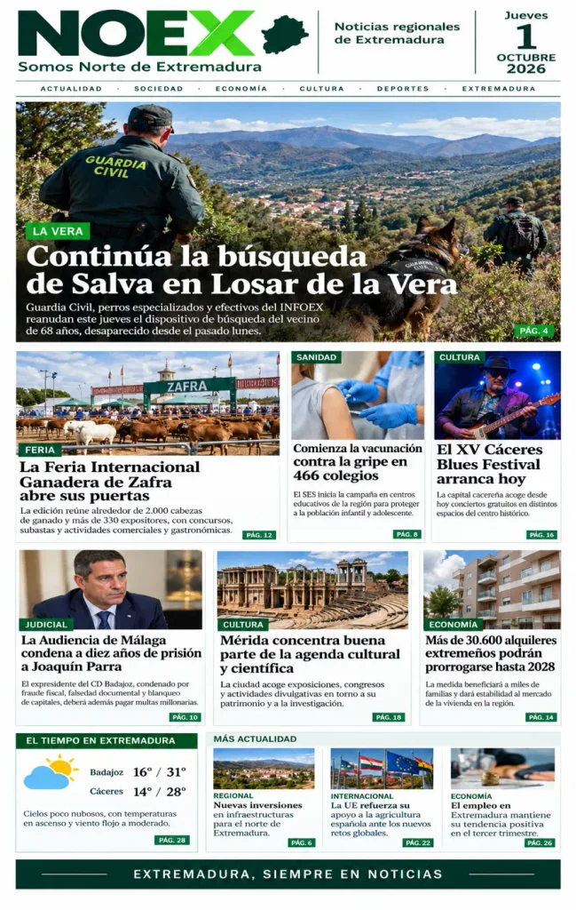 Noticias de Extremadura hoy 1 de octubre 2026