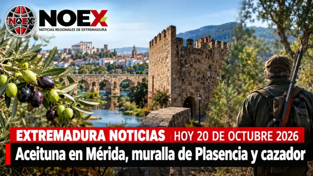 Extremadura Noticias hoy 20 de octubre 2026: Aceituna en Mérida, muralla de Plasencia y cazador